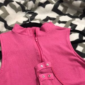 Hot pink sleevless body suit